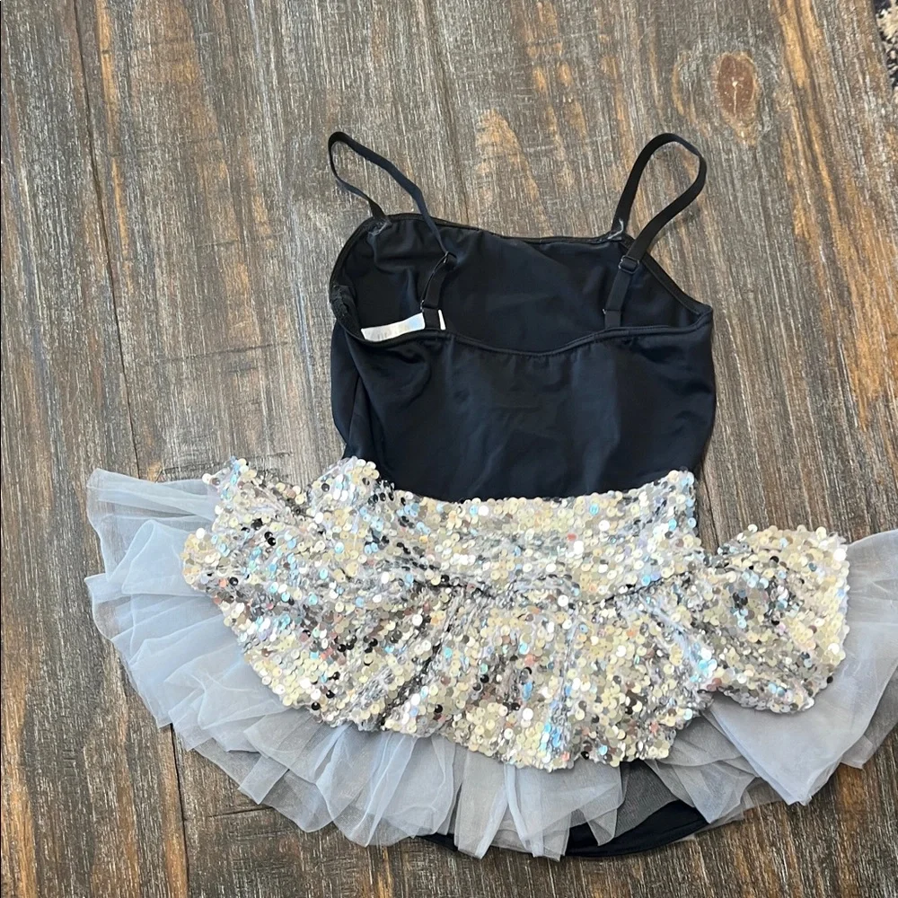 Weissman Black and Silver Sequin Dance Costume Set